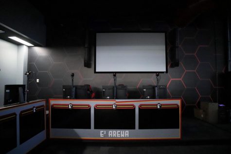 The E-Sports center, located at the back of the media center, features new equipment for eSports. Photo credit: Alyson Zhang.