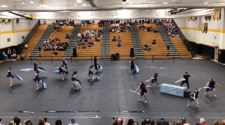 The Winter Color Guard in 2019, performing in South Brunswick.