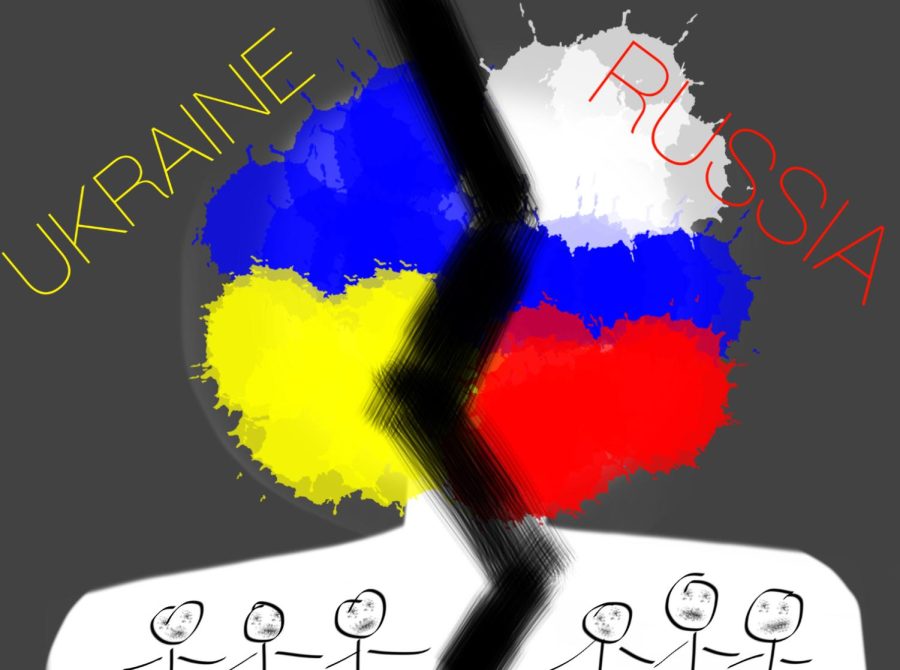Ukraine and Russia torn apart.
