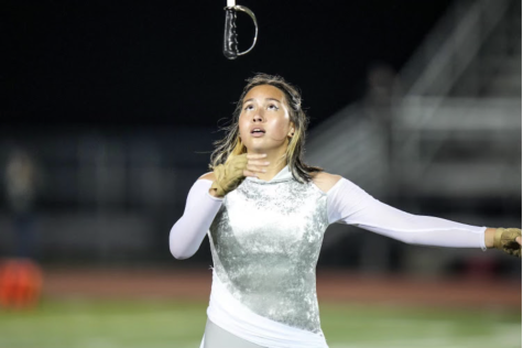 Color guard captain Julia Webb during the recent marching band season.
