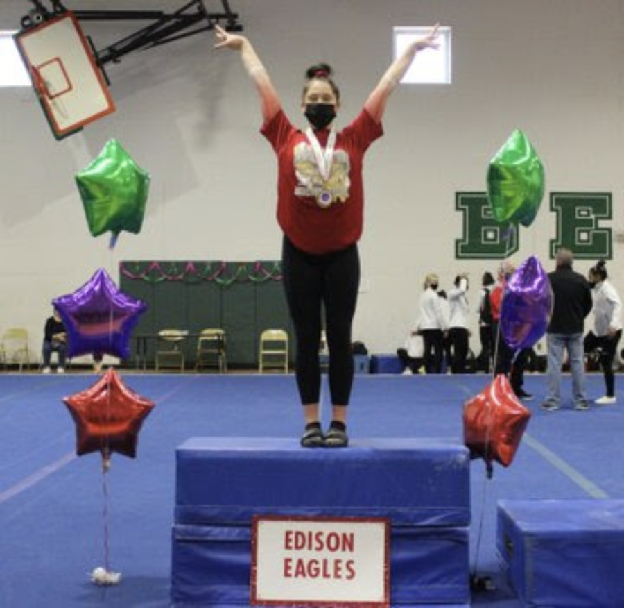 Haley Zampella at East Brunswick gymnastics competition