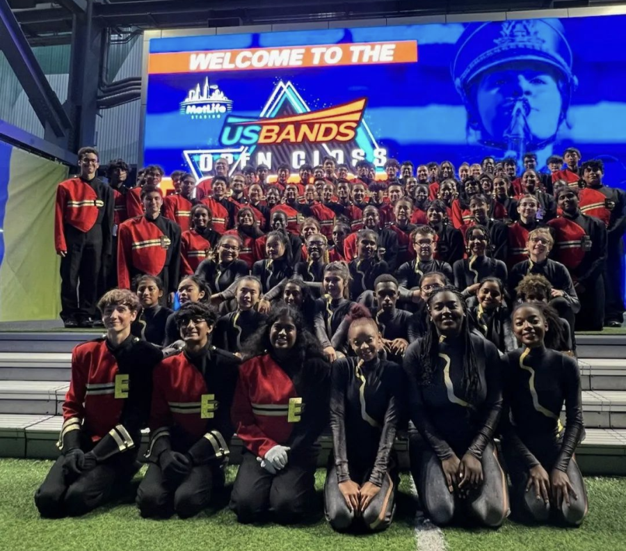 The EHS Marching Bands team photo during Nationals at MetLife Stadium.