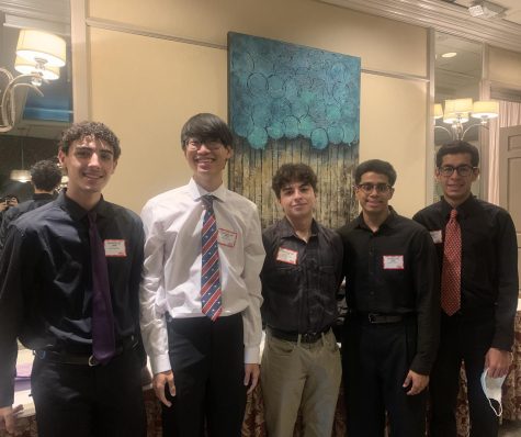 (From left to right) Michael Papa 24, Christian Lee 23, Messiah Perez 23, Amir Naidoo 23, and Nikhil Badlani 23 pose for a photo.