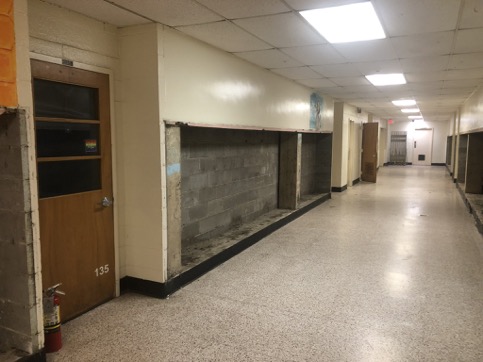 Edison Highs old lockers were partially uninstalled, as seen here, to welcome brand new state-of-the-art lockers.