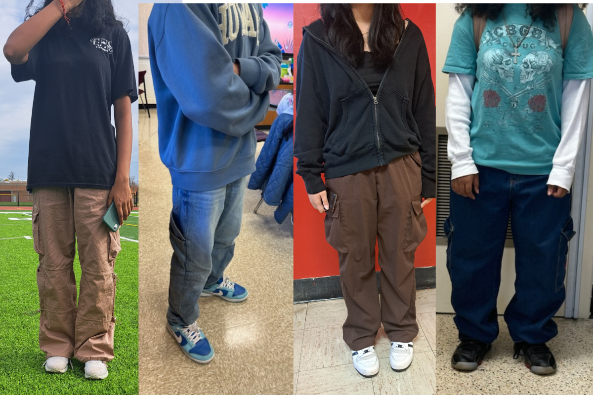 Saanvi+Vyakaranam+26+wearing+a+brown+cargo+with+a+black+t-shirt%3B+a+student+at+EHS+wearing+a+blue+themed+outfit+with+a+sweatshirt%2C+cargos+and+blue+shoes%3B+a+student+at+EHS+wearing+brown+cargo+with+a+black+top+and+zip+up+hoodie%3B+and+Kelis+M.+27+wears+her+jeans+like+cargo+pants+with+a+skeleton+graphic+t-shirt%28left+to+right%29.