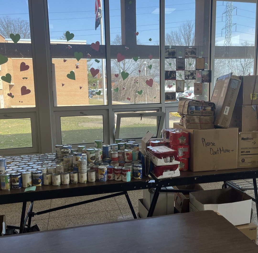 Over 700 cans were collected in the main lobby during the month of February to donate to St. Paul’s Evangelical Lutheran Church on Old Post Road.