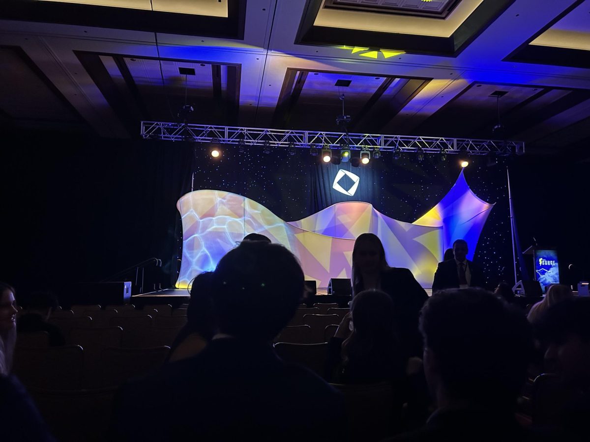 The opening and closing ceremonies stage setup at Harrahs Resort in Atlantic City. Many guest speakers, awards, and speeches were given on stage during the entirety of the opening and closing ceremonies at SCDC.