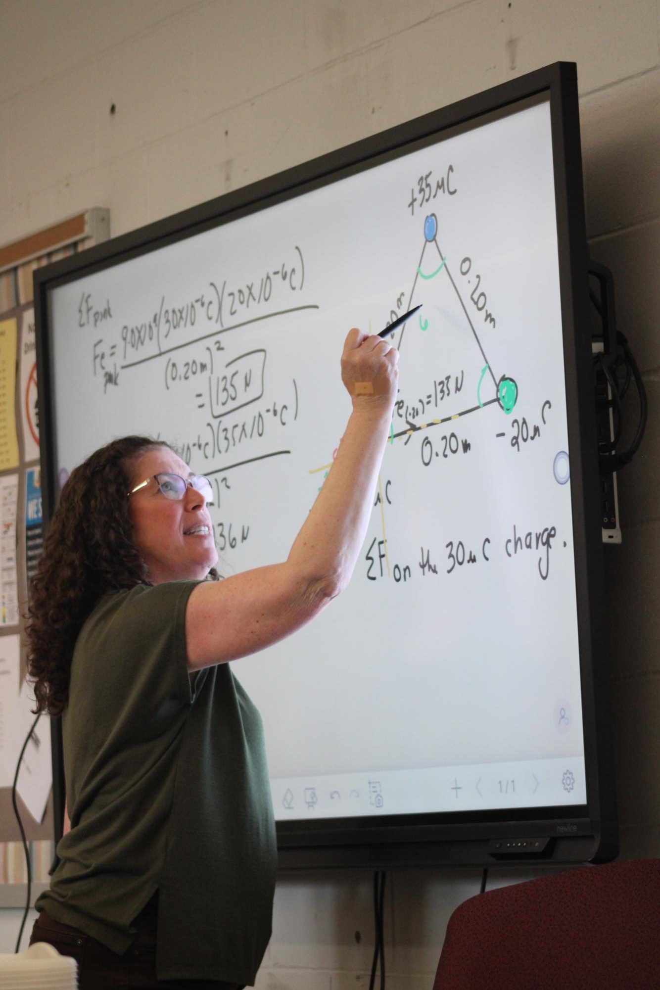 Ms. Robin Connell teaches a Physics lesson in one of the last weeks of her career.