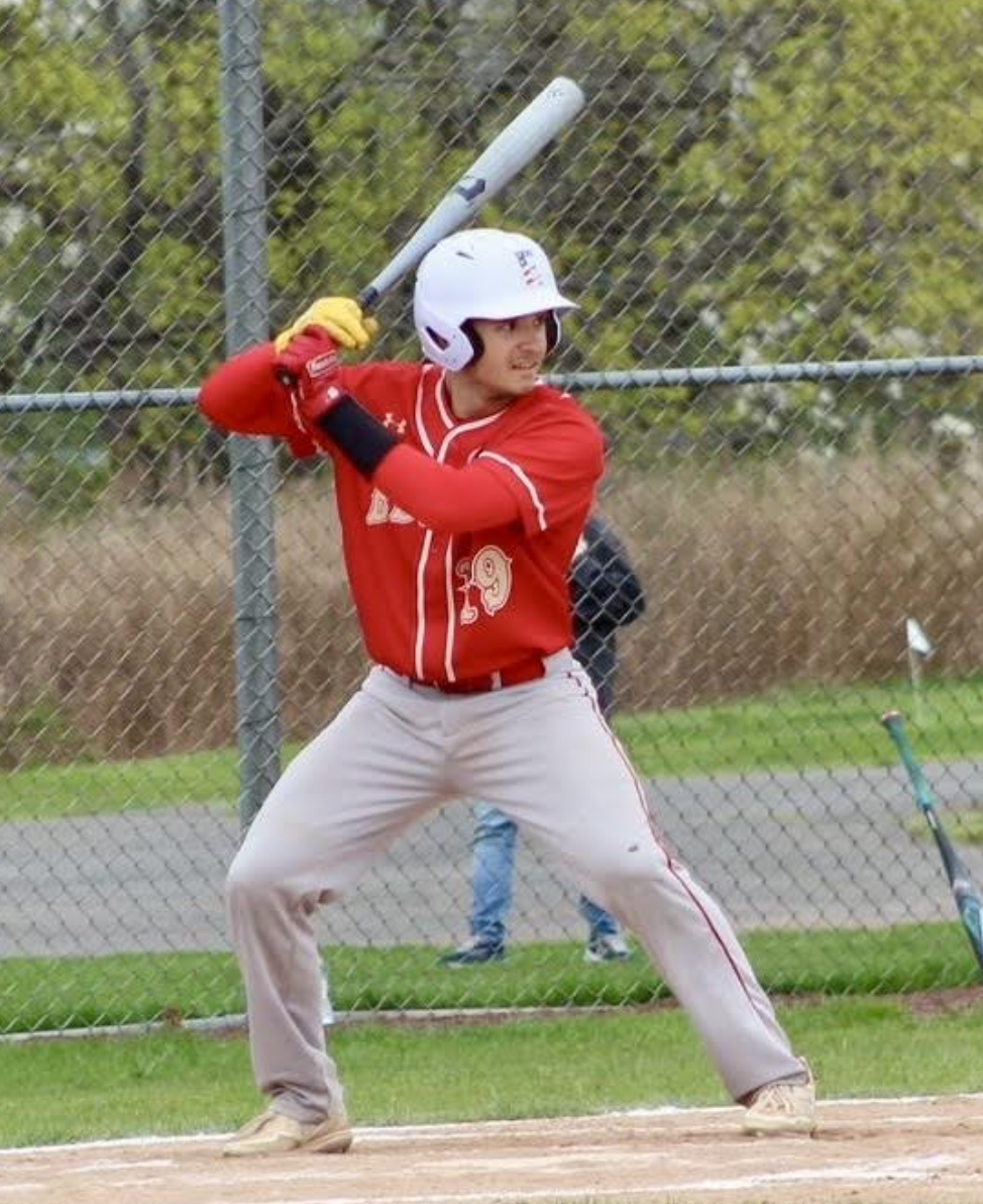 Rotary's May Senior of the Month, Brody Ferrer '25 is at bat for the EHS Varsity Baseball Team.