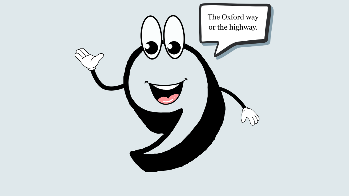 One small mark for English grammar, one giant punctuation for clarity.