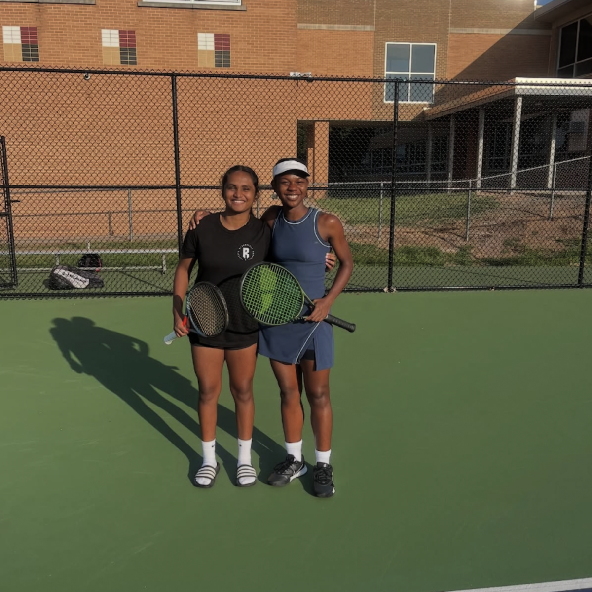 Nandini Chandra '26 (left) and Breanna Smithen '26 lead their team as the girls tennis captains for the 2025-2026 season.
