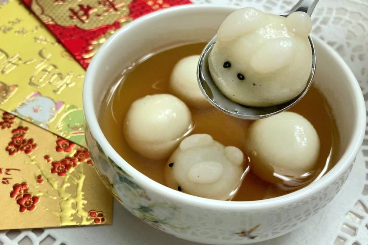 Tang Yuan is a traditional dessert often served after meals during Chinese New Year festivities in a warm broth.