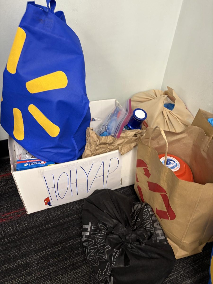 Necessary materials and items are collected for the Hands of Hope hygiene drive in April.